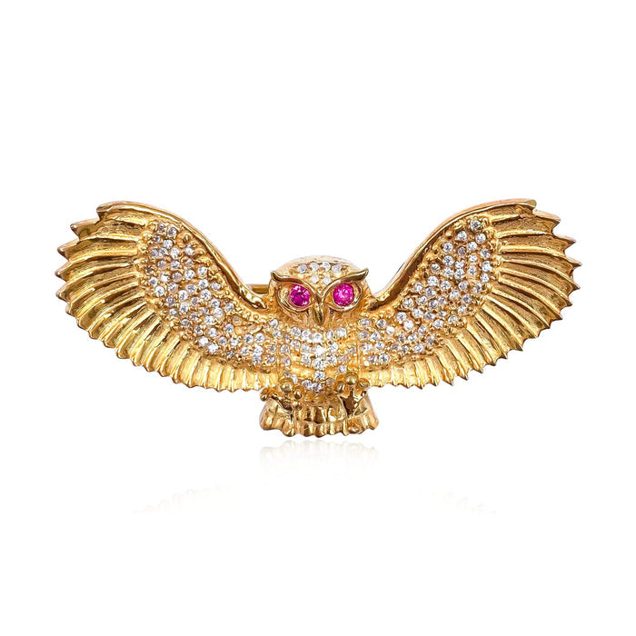 Silver Owl Brooch