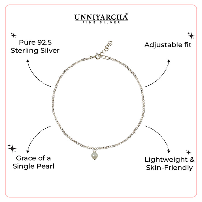 Silver Pearl Anklet