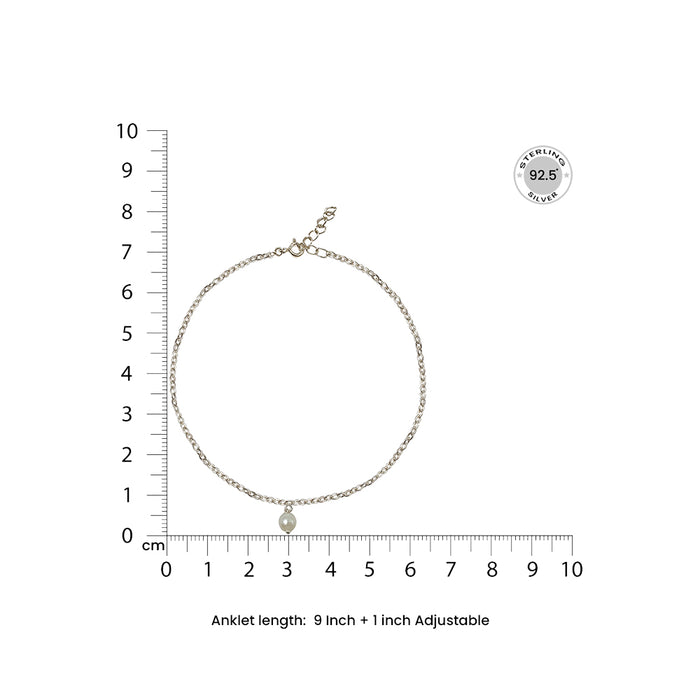 Silver Pearl Anklet