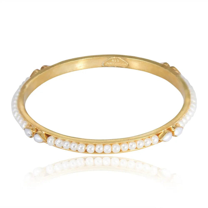 Silver Pearl Bangle(single)