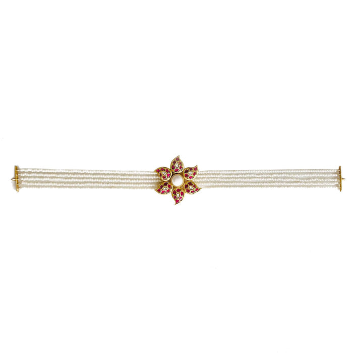 Silver Pearl Flower Choker