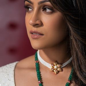 Silver Pearl Flower Choker Necklaces - By Unniyarcha - Original Manufacturers of Silver Jewelry, Gold Plated Jewellery, Fashion Jewellery and Personalized Soul Bands and Personalized Jewelry