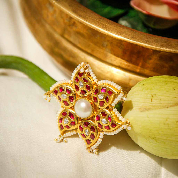 Gold Plated Silver Kundan Flower Choker Necklaces - By Unniyarcha - Original Manufacturers of Silver Jewelry, Gold Plated Jewellery, Fashion Jewellery and Personalized Soul Bands and Personalized Jewelry