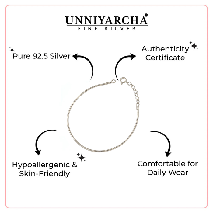 Silver Sleek 925 Silver Anklet