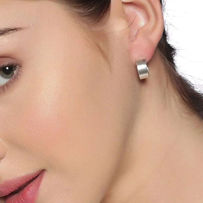 Silver small half hoops