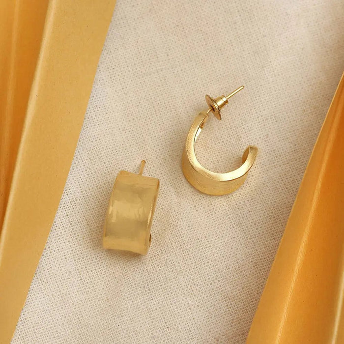 Silver small half hoops