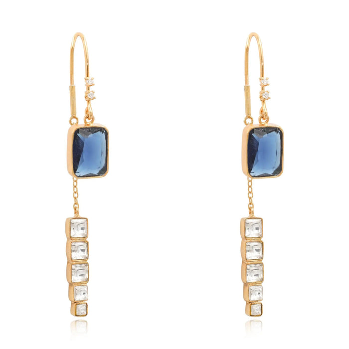 Silver Sparkling blue sui dhaga earring