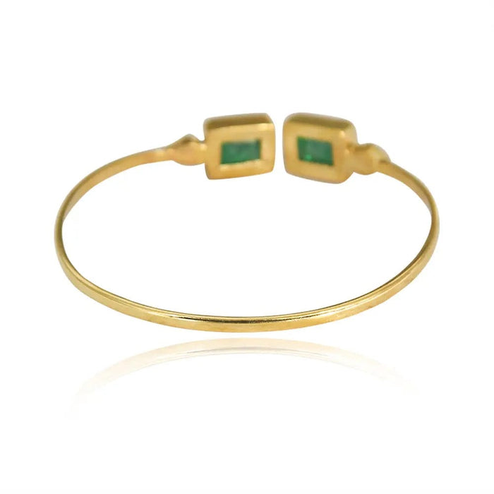 Silver Square green Cuff