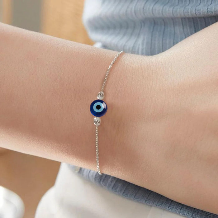 Silver Thread Evil eye Bracelet