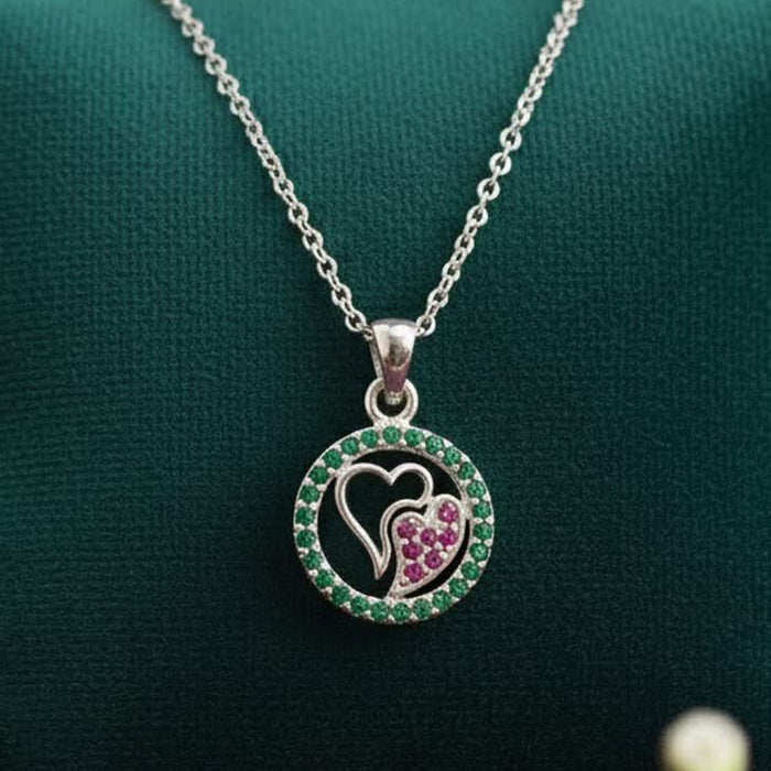 Silver Twin Hearts Necklace
