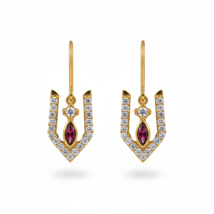 Silver Vishnu Tilak Earrings