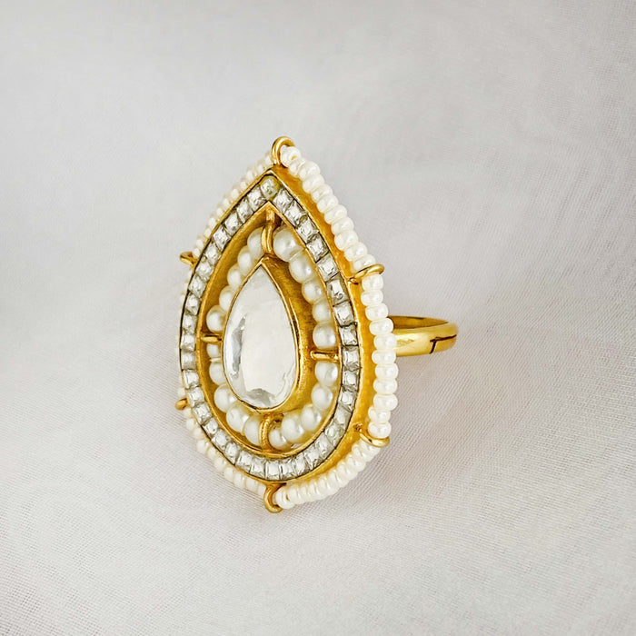 SILVER WHITE PEARL ROYALE RING Rings - By Unniyarcha - Original Manufacturers of Silver Jewelry, Gold Plated Jewellery, Fashion Jewellery and Personalized Soul Bands and Personalized Jewelry