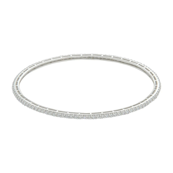 Silver zircon bangle