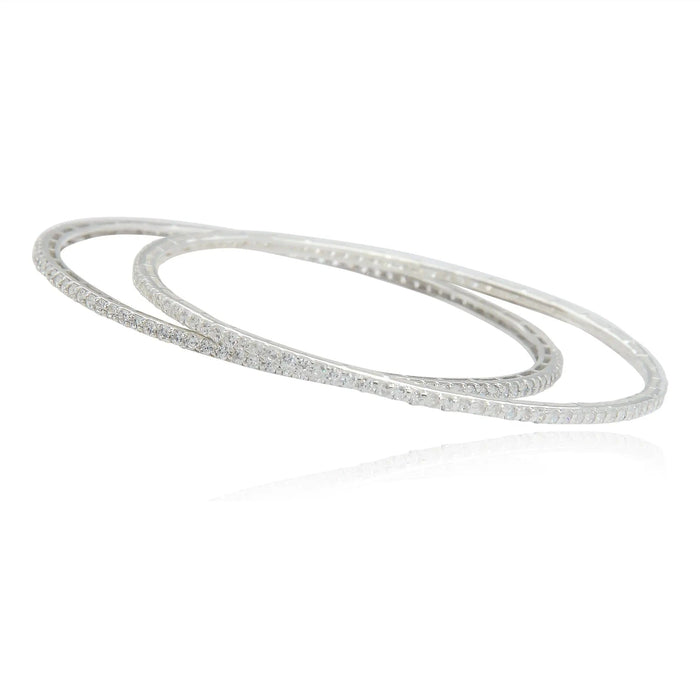Silver zircon bangle
