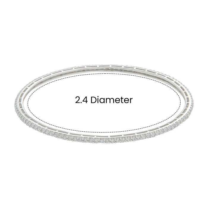 Silver zircon bangle