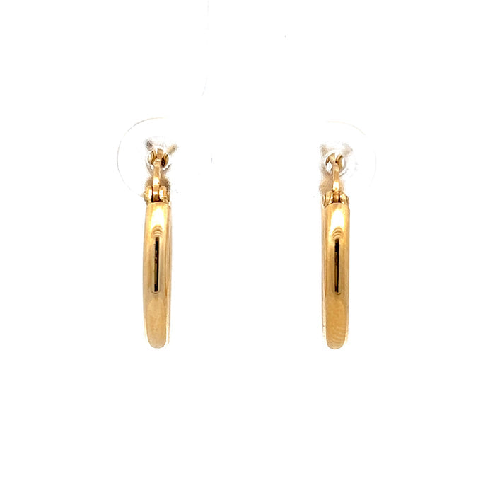 Simple Hollow Hoop Earrings in 14k Yellow Gold