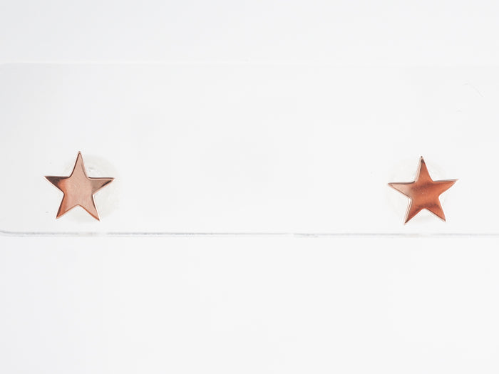 Simple Star Stud Earrings 14K Rose Gold