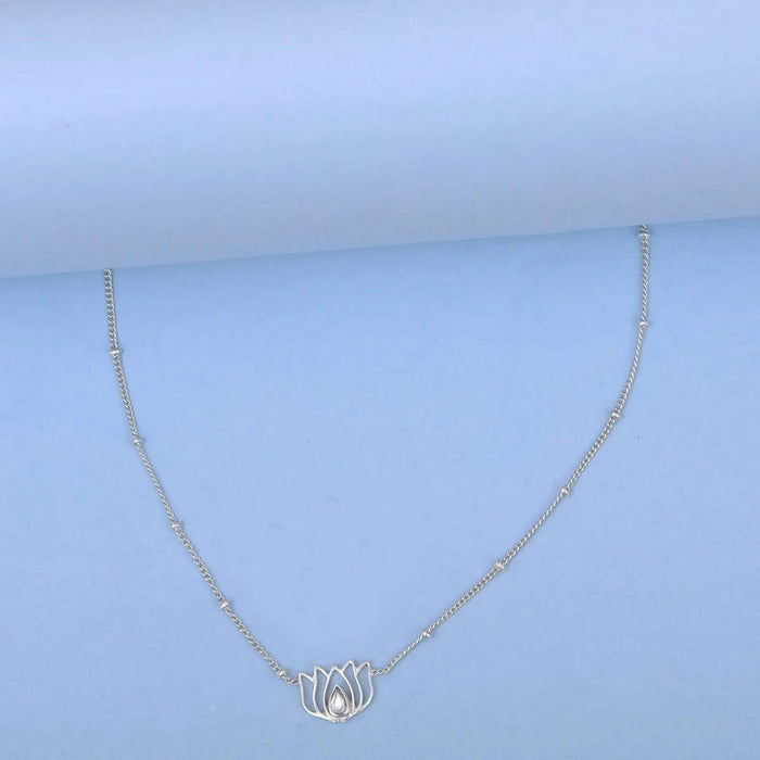 Single Lotus 92.5 Sterling Silver Anklet