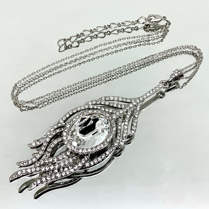 Small Feather Oval Crystal