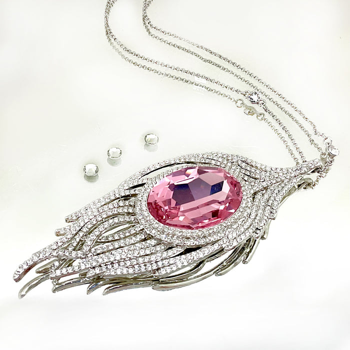 Small Feather Oval Crystal