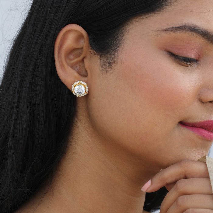 SPARKLY ZIRCON SILVER EARRINGS