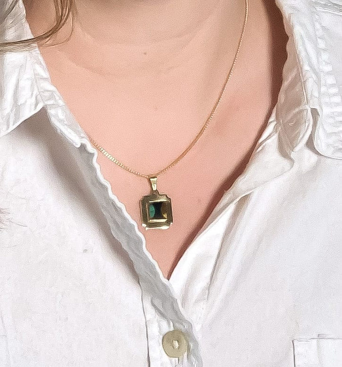 square charm necklaces