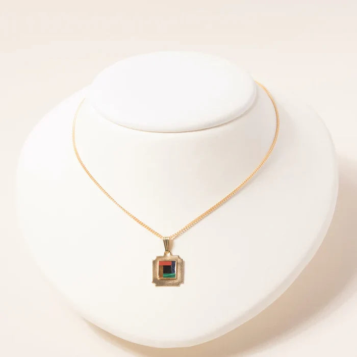 square charm necklaces