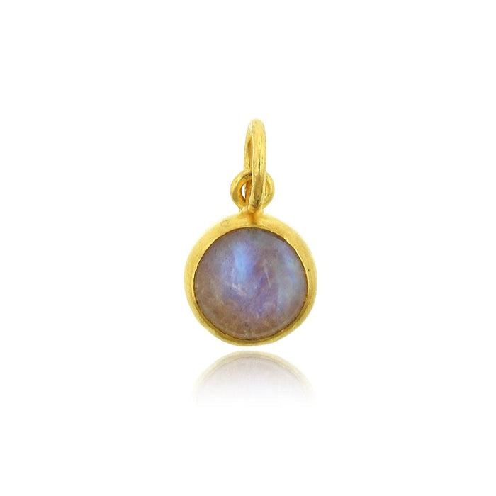 Sterling Silver and 24K Yellow Gold Moonstone Charm