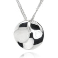 Sterling Silver Bent Disc Double Chain Necklace