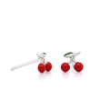 Sterling Silver Cherry Studs