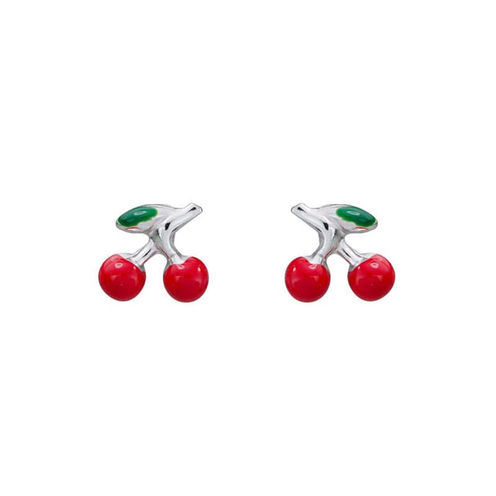 Sterling Silver Cherry Studs