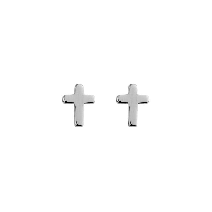 Sterling Silver Cross Studs