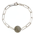 Sterling Silver Disc Flat Paperclip Bracelet