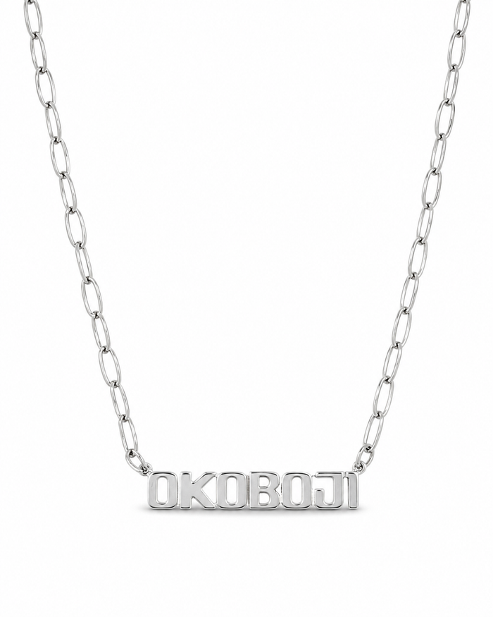Sterling Silver Okoboji Paperclip Necklace