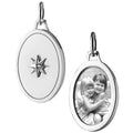 Sterling Silver Oval Star Locket Charm
