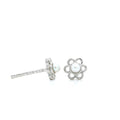 Sterling Silver Pearl Flower Studs