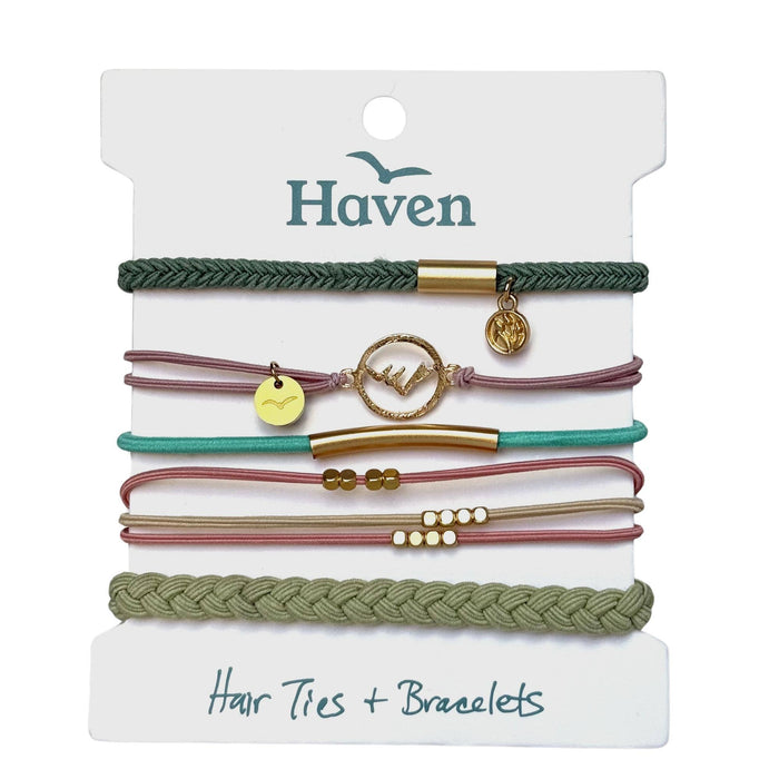 sun valley traveler hair tie + bracelets