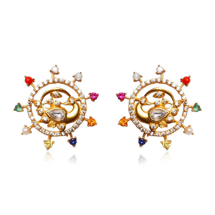Elegant 92.5 silver jewelry worn by model, featuring oxidized finish and traditional motifs