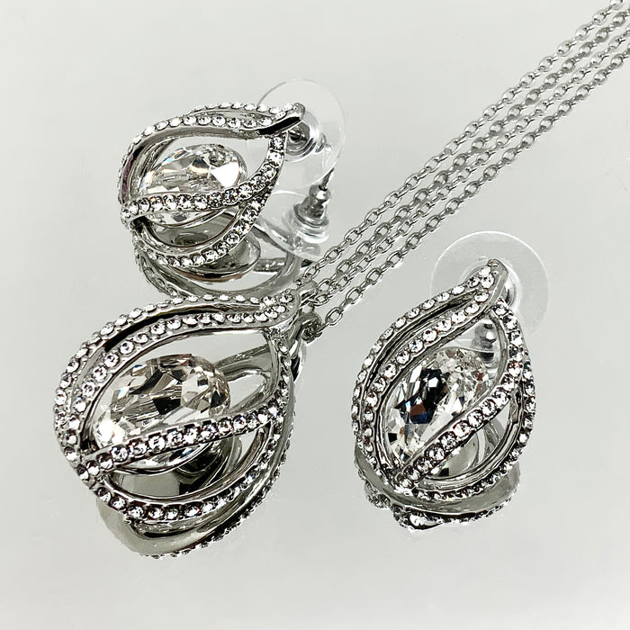Teardrop Shape Oval Crystal Set