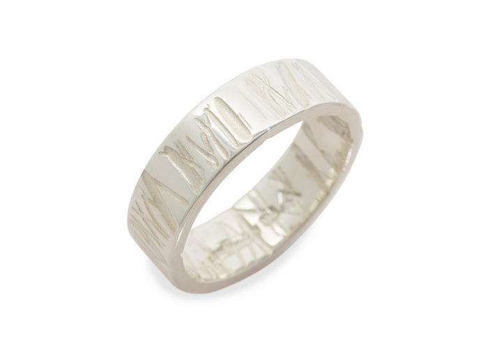 Textured Flat Band, Sterling Silver