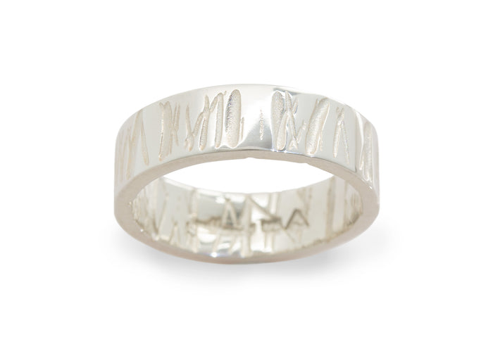 Textured Flat Band, Sterling Silver