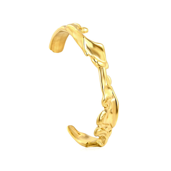 Thickness approx. 5.5mm*Width approx. 10.4*Inner diameter 60mm Bracelet Gold Color asonjewelry