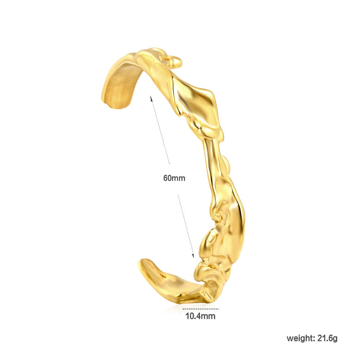Thickness approx. 5.5mm*Width approx. 10.4*Inner diameter 60mm Bracelet Gold Color asonjewelry