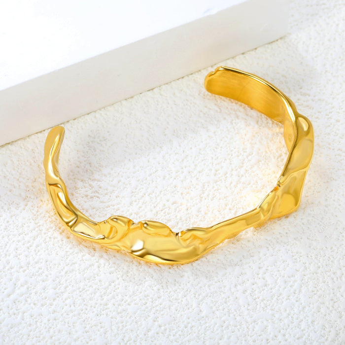 Thickness approx. 5.5mm*Width approx. 10.4*Inner diameter 60mm Bracelet Gold Color asonjewelry