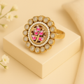 Timeless Gold Plated Silver Jadau Ring
