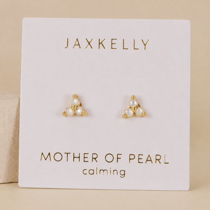 trio cluster gold earrings
