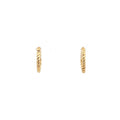 Twisted Rope Huggie Hoop Earrings in 14k