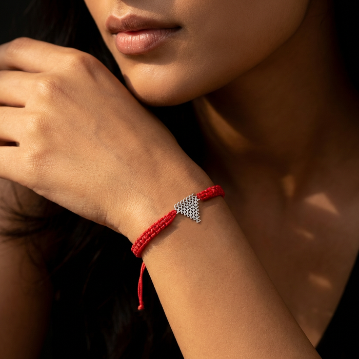 Unniyarcha 925 Pure Silver 7 Line Saraswati Yantra bracelet