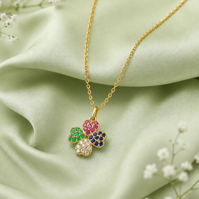 Unniyarcha 925 Pure Silver Clover Crush Necklace