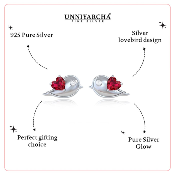 Unniyarcha 925 Pure Silver Eternal Companions Earrings